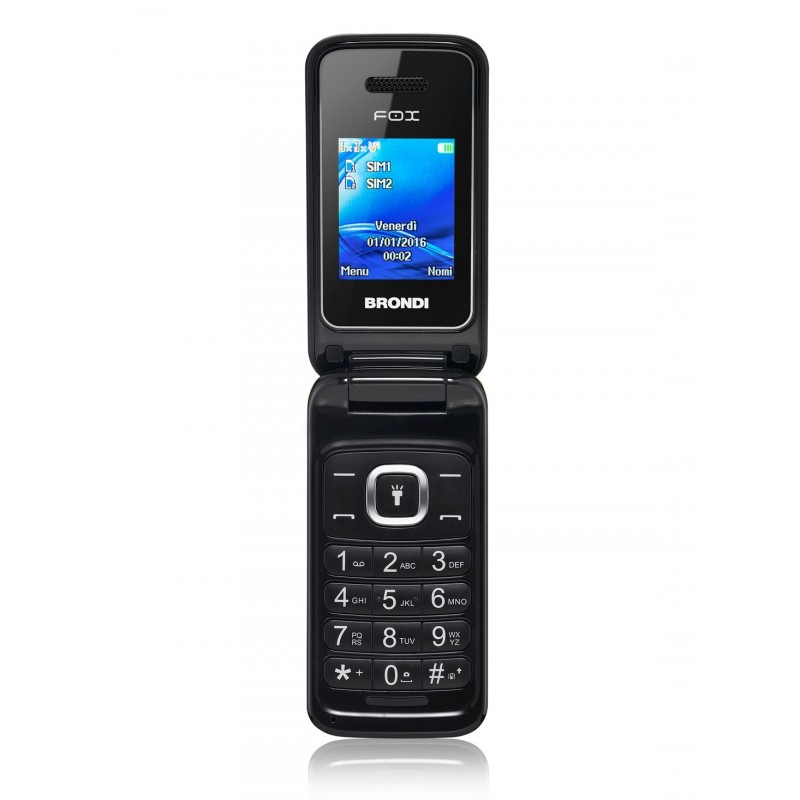 Brondi Fox 4,5 cm (1.77") 74 g Noir Téléphone numérique