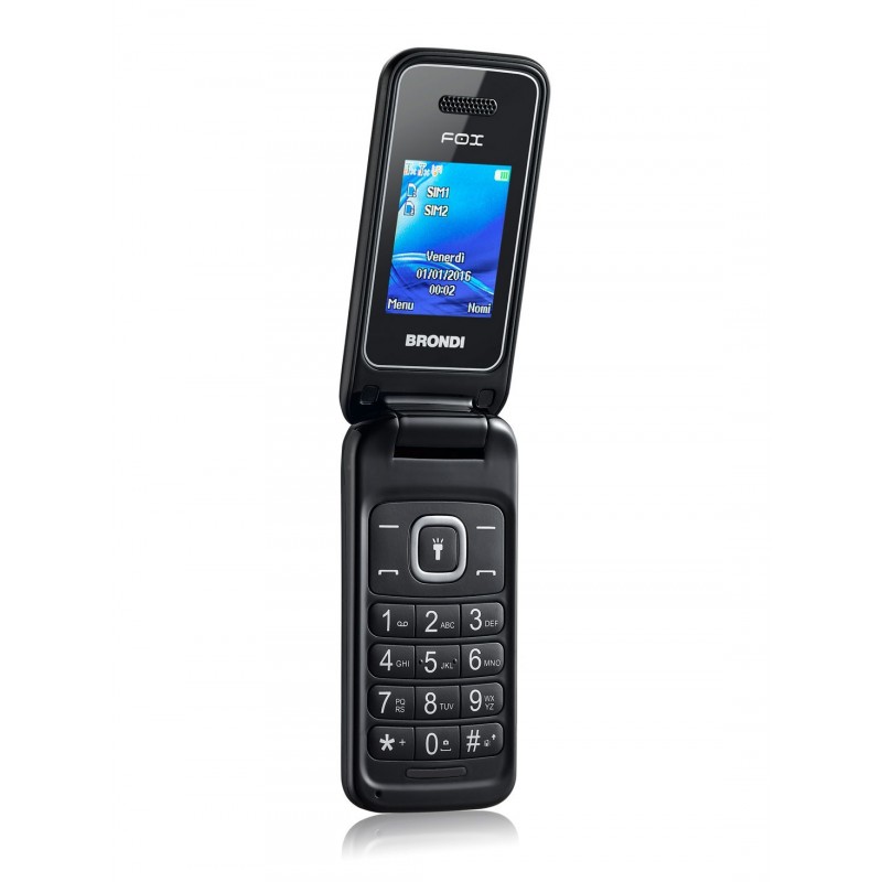 Brondi Fox 4,5 cm (1.77") 74 g Noir Téléphone numérique