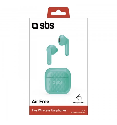 SBS TWS Air Free Cuffie True Wireless Stereo (TWS) In-ear Musica e Chiamate Base di ricarica Verde