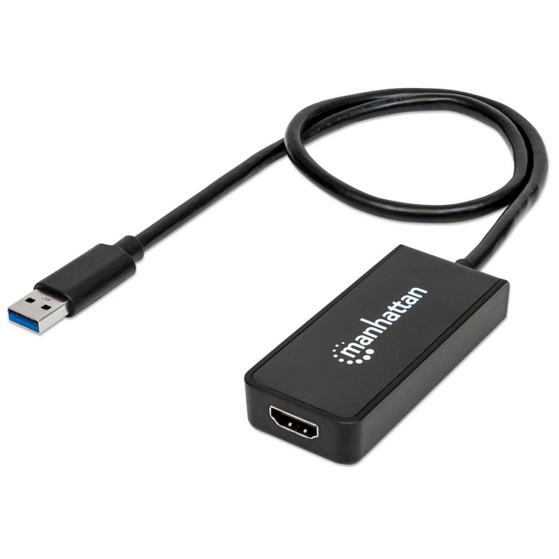 Manhattan 152259 Adaptador gráfico USB Negro