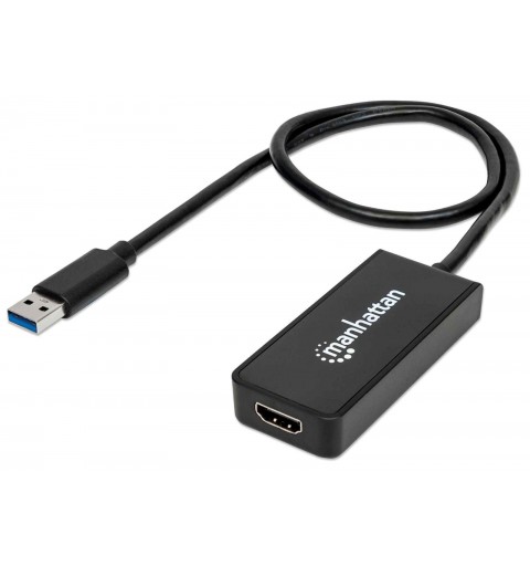 Manhattan 152259 Adaptador gráfico USB Negro