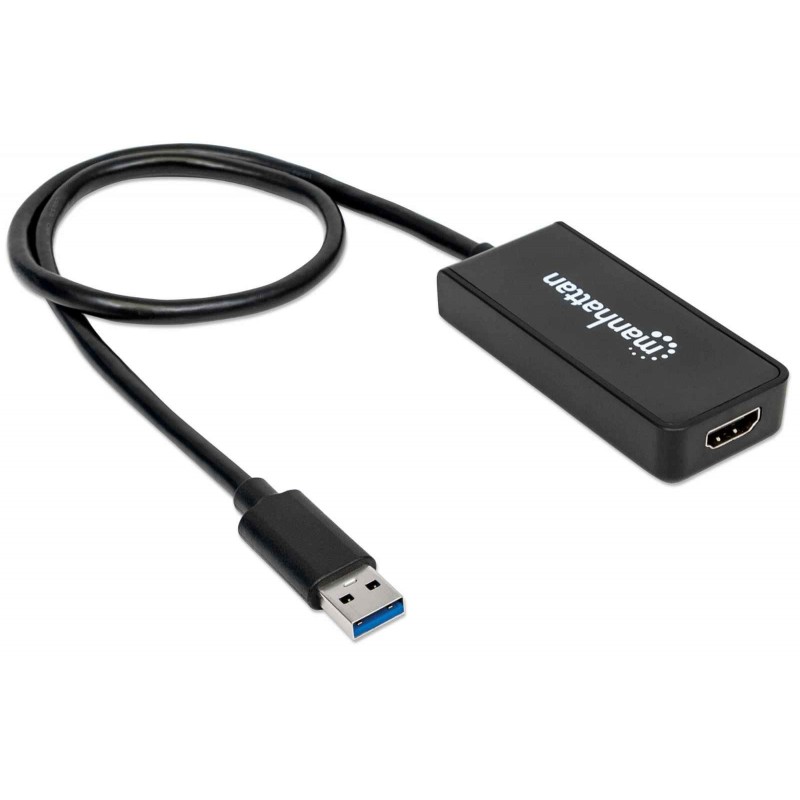 Manhattan 152259 Adaptador gráfico USB Negro