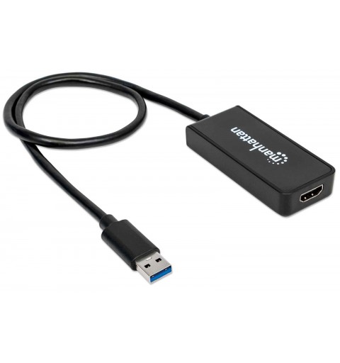 Manhattan 152259 Adaptador gráfico USB Negro