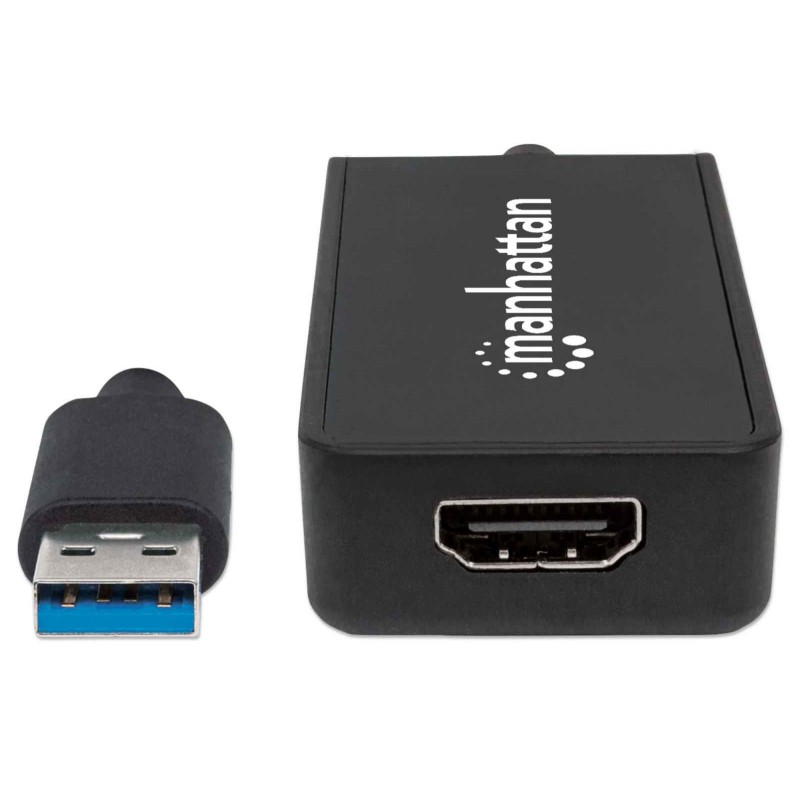 Manhattan 152259 Adaptador gráfico USB Negro