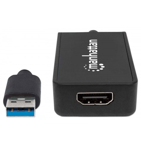 Manhattan 152259 Adaptador gráfico USB Negro