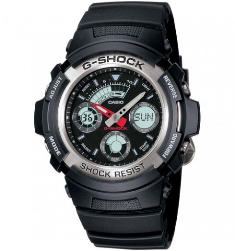 Casio AW-590-1A watch Bracelet watch Male Black, Stainless steel