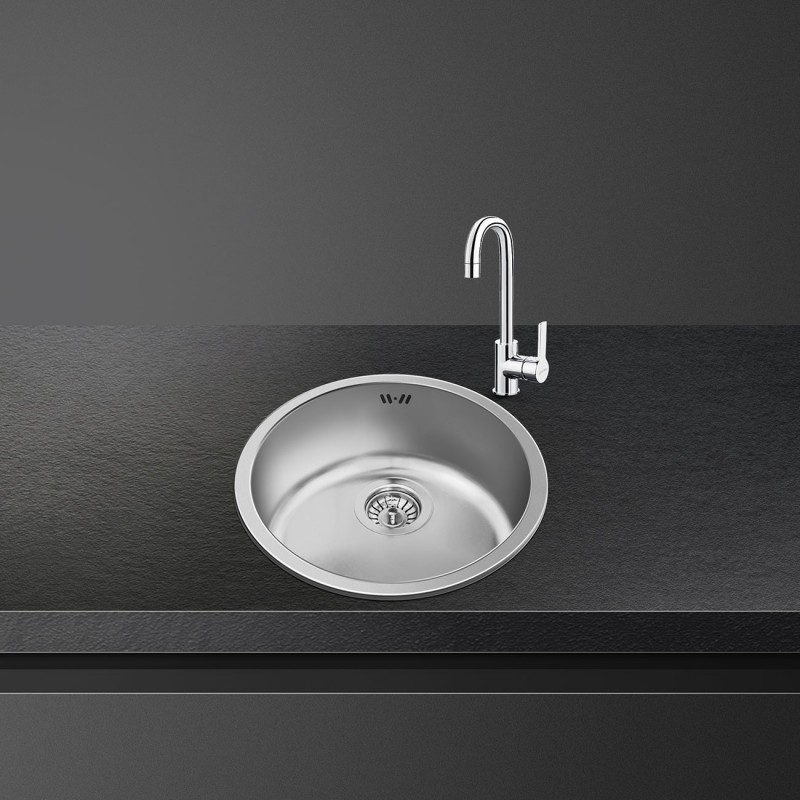 Smeg VFU43SFR kitchen sink Flush-mounted sink Circle Stainless steel