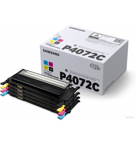 Samsung Paquete de 4 cartuchos de tóner negro cian magenta amarillo CLT-P4072C