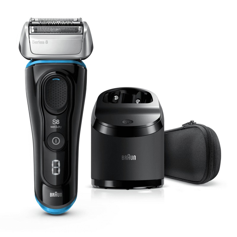 Braun Series 8 8365cc Next Generation Electric Shaver, Clean&Charge Station, Fabric Case, Black