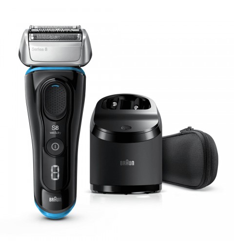 Braun Series 8 8365cc Rasoio Barba Elettrico Di Ultima Generazione, Stazione Di Pulizia Clean&Charge, Custodia In Tessuto, Nero