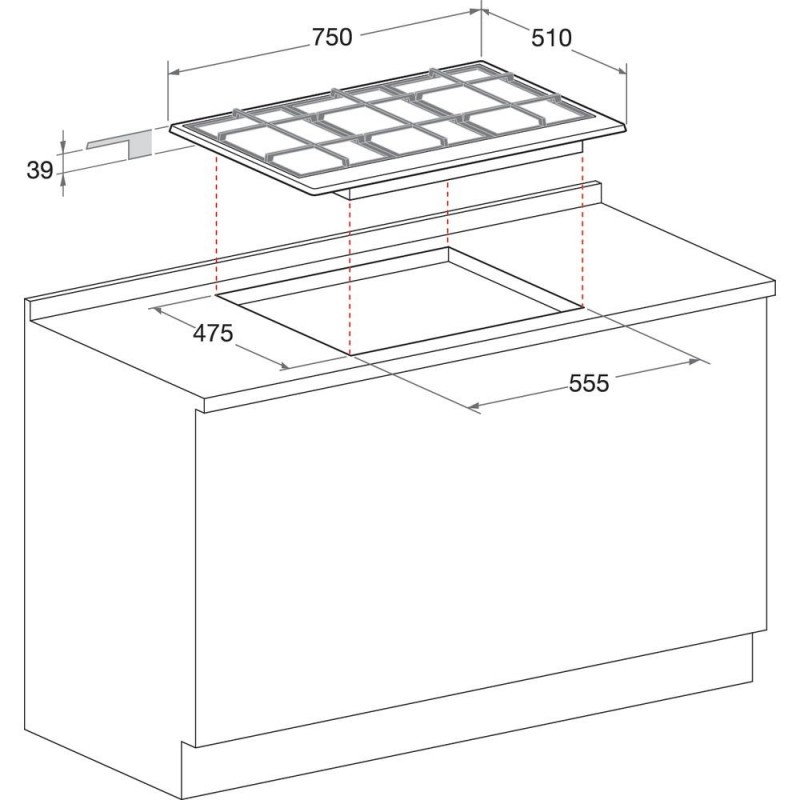 Hotpoint PCN 750 T (AN) R HA Anthracite Built-in 75 cm Gas 5 zone(s)