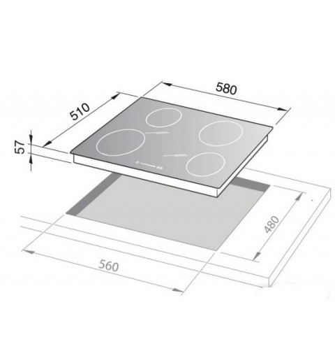 De’Longhi TIN 65 PRO plaque Noir Intégré (placement) 58 cm Plaque avec zone à induction 4 zone(s)
