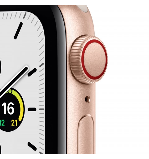 Apple Watch SE GPS + Cellular, 40mm Cassa in Alluminio color Oro con Cinturino Sport Galassia