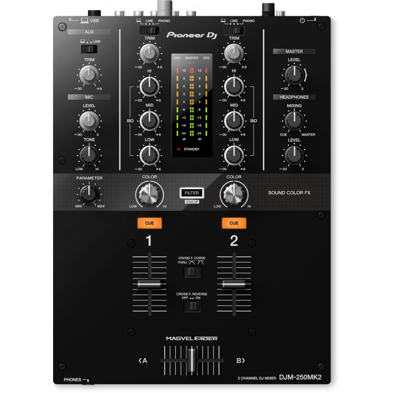 Pioneer DJM-250MK2 mixer audio 2 canali 20 - 20000 Hz Nero