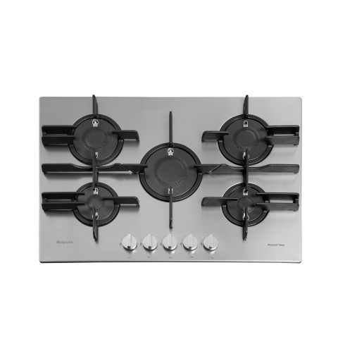 Hotpoint FTGHL 751 D IX HA piano cottura Acciaio inossidabile Da incasso 75 cm Gas 5 Fornello(i)