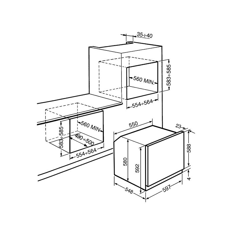 Smeg SF800PO Backofen 70 l 3000 W A Cremefarben