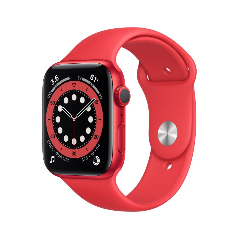 Apple Watch Serie 6 GPS, 44mm in alluminio PRODUCT(RED) con cinturino Sport PRODUCT(RED)