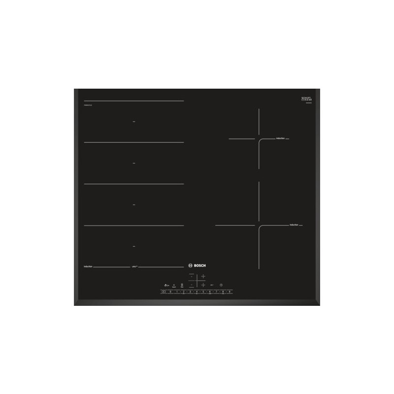 Bosch Serie 6 PXE651FC1E plaque Noir Intégré (placement) Plaque avec zone à induction 4 zone(s)