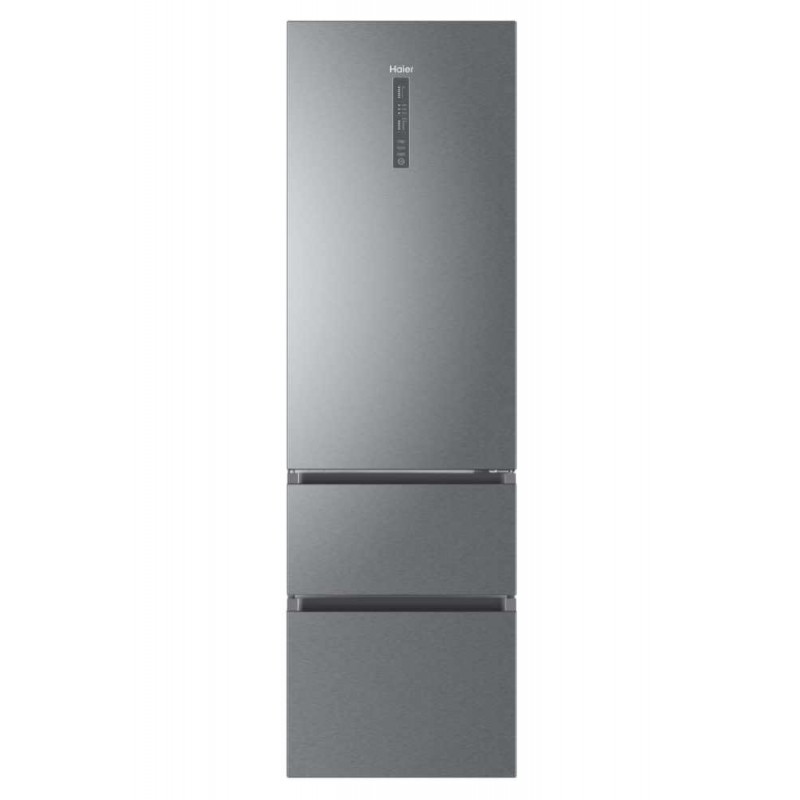 Haier 3D 60 Serie 3 A3FE837CGJ Kühl- und Gefrierkombination Freistehend 371 l D Silber, Titan