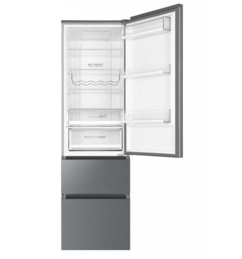 Haier 3D 60 Serie 3 A3FE837CGJ fridge-freezer Freestanding 371 L D Silver, Titanium