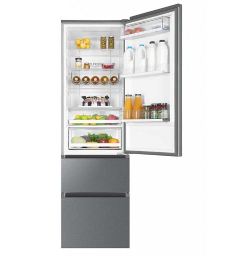 Haier 3D 60 Serie 3 A3FE837CGJ fridge-freezer Freestanding 371 L D Silver, Titanium