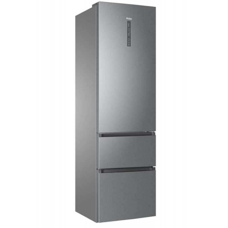 Haier 3D 60 Serie 3 A3FE837CGJ fridge-freezer Freestanding 371 L D Silver, Titanium