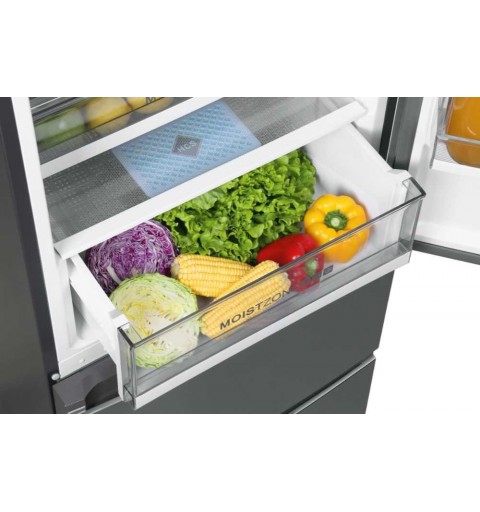 Haier 3D 60 Serie 3 A3FE837CGJ Kühl- und Gefrierkombination Freistehend 371 l D Silber, Titan