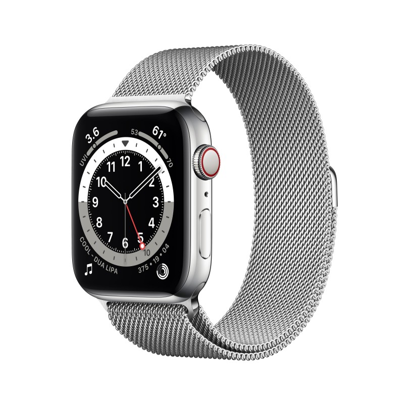 Apple Watch Series 6 44 mm OLED 4G Argent GPS (satellite)