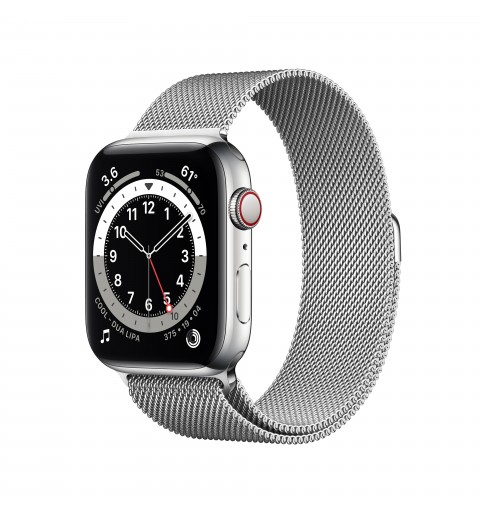 Apple Watch Series 6 GPS + Cellular, 44mm in acciaio inossidabile color argento con cinturino Loop in maglia milanese color