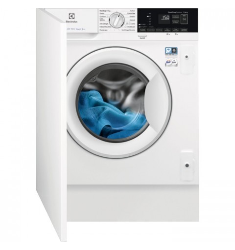 Electrolux EW7W474BI machine à laver avec sèche linge Intégré (placement) Charge avant Blanc E