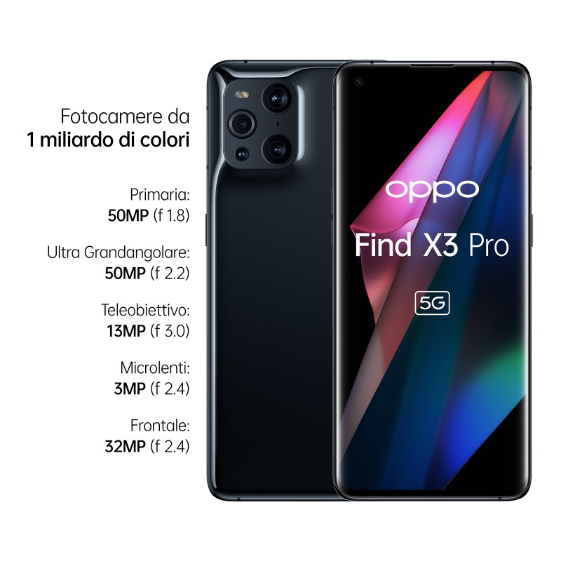 OPPO Find X3 Pro 17 cm (6.7") Double SIM Android 11 5G USB Type-C 12 Go 256 Go 4500 mAh Noir