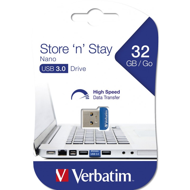 Verbatim Store 'n' Stay NANO - USB 3.0 Drive 32 GB - Blue