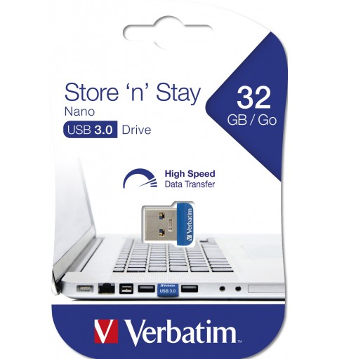 Verbatim Store 'n' Stay NANO - USB 3.0 Drive 32 GB - Blue