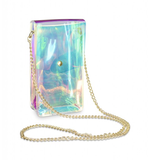 Cellularline Holographic Bag Handy-Schutzhülle Geldbörse Gold, Mehrfarbig, Durchscheinend