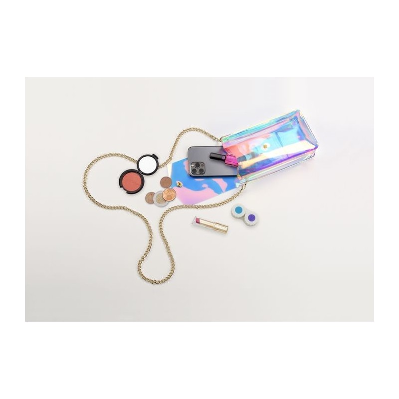 Cellularline Holographic Bag Handy-Schutzhülle Geldbörse Gold, Mehrfarbig, Durchscheinend