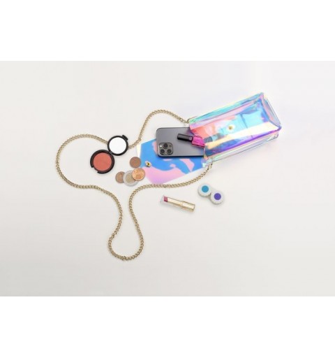 Cellularline Holographic Bag Handy-Schutzhülle Geldbörse Gold, Mehrfarbig, Durchscheinend