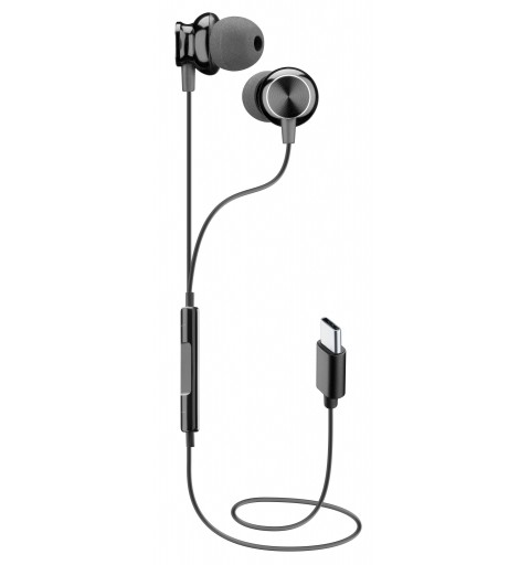Cellularline Sparrow - USB-C Auricolari stereo in-ear con microfono e remote control Nero