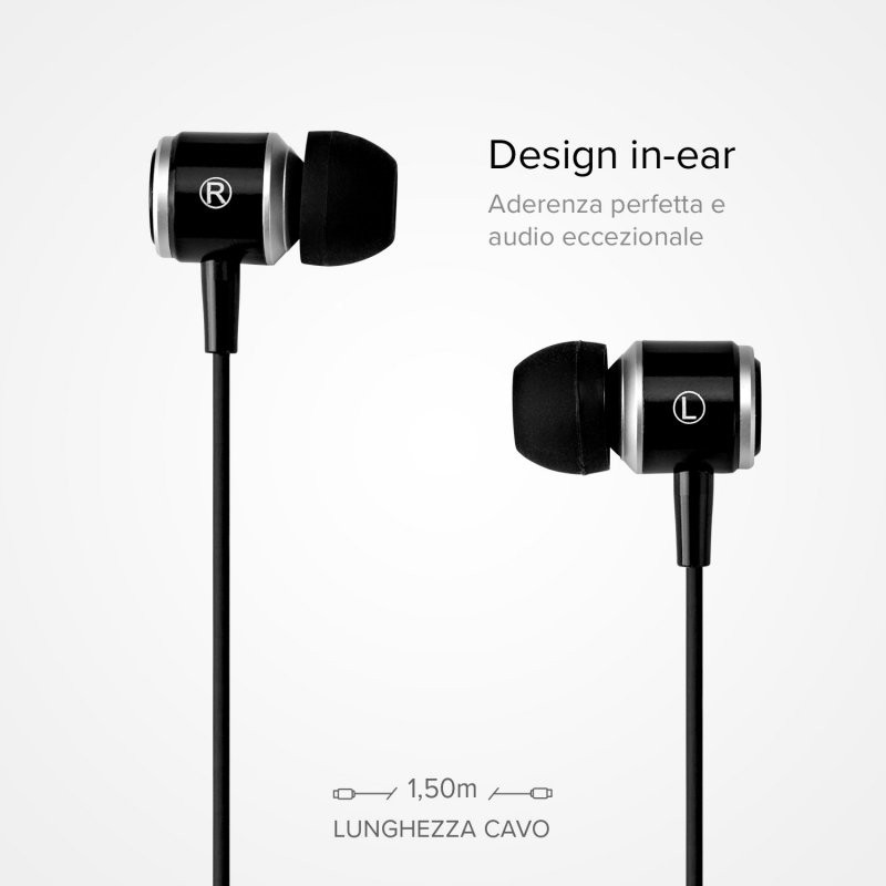 SBS Studio Mix 100C Type-C Auricolare Cablato In-ear Musica e Chiamate USB tipo-C Nero