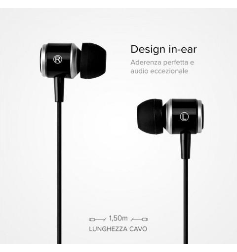 SBS Studio Mix 100C Type-C Auricolare Cablato In-ear Musica e Chiamate USB tipo-C Nero