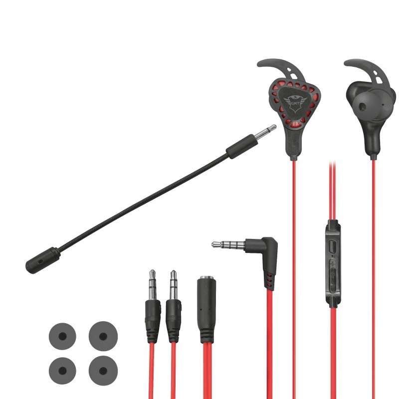 Trust TRU GXT 408 Auricolare Cablato In-ear Giocare Nero, Rosso