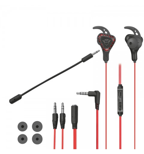 Trust TRU GXT 408 Auricolare Cablato In-ear Giocare Nero, Rosso