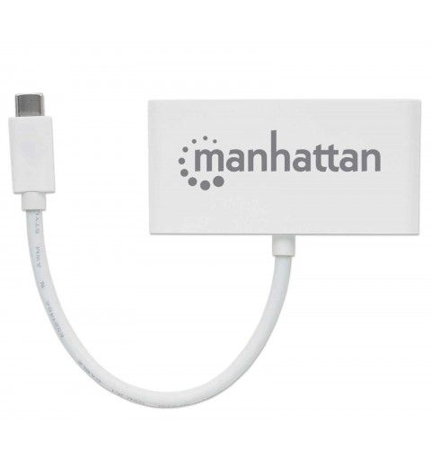 Manhattan 163552 hub di interfaccia USB 3.2 Gen 1 (3.1 Gen 1) Type-C 5000 Mbit s Bianco