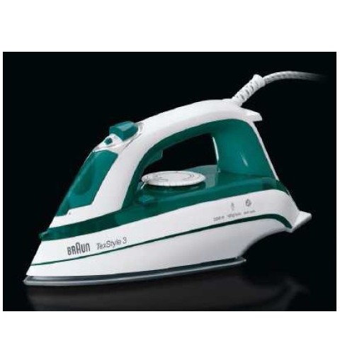 Braun TS 345 Dry & Steam iron Ceramic soleplate 2000 W Green, White