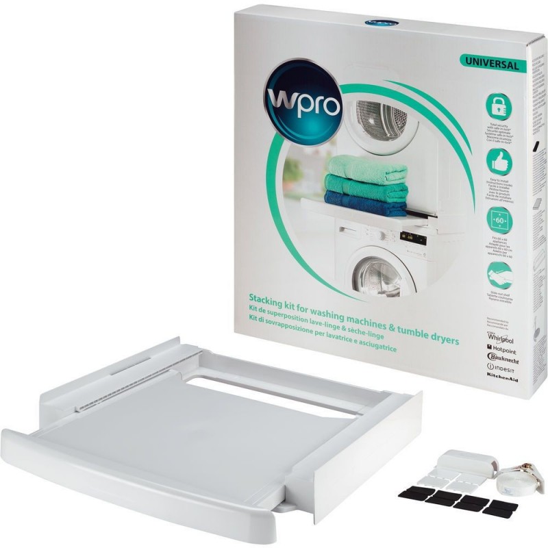 Wpro SKS101 Kit Sovrapposizione universale con ripiano scorrevole