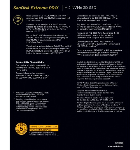 SanDisk ExtremePRO M.2 500 Go PCI Express 3.0 NVMe