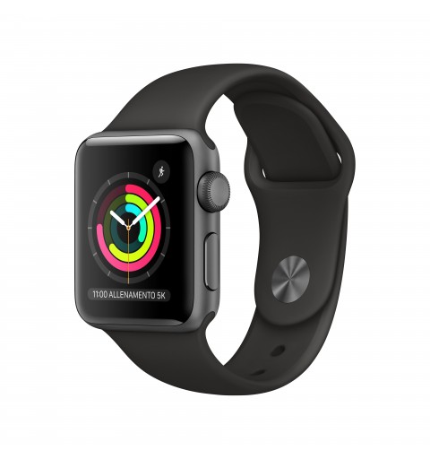 Apple Watch Series 3 GPS, 38mm in alluminio grigio siderale con cinturino Sport Nero