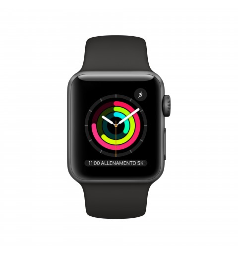 Apple Watch Series 3 GPS, 38mm in alluminio grigio siderale con cinturino Sport Nero