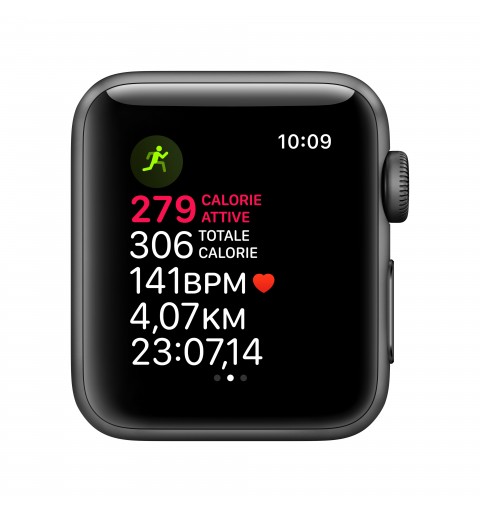 Apple Watch Series 3 GPS, 38mm in alluminio grigio siderale con cinturino Sport Nero