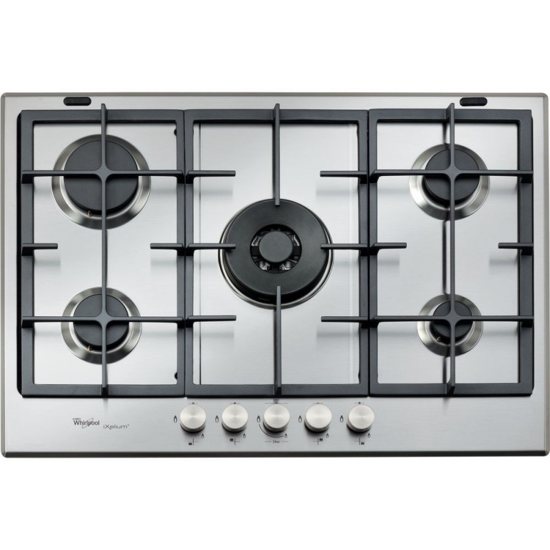 Whirlpool GMR 7522 IXL hobs Acero inoxidable Integrado Encimera de gas 5 zona(s)