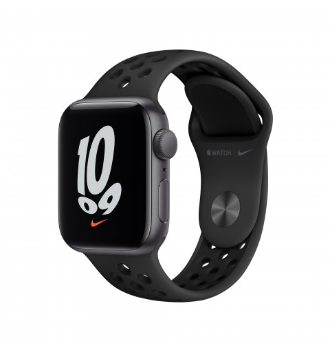 Apple Watch Nike SE GPS, 40mm Cassa in Alluminio Grigio Scuro con Cinturino Sport Antracite Nero